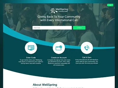 WellSpring Landing Page charity community landing page web design web page website
