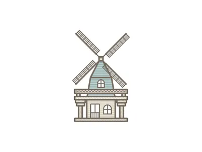 Windmill House Logo geometric house logo logo design modern logo real estate windmill