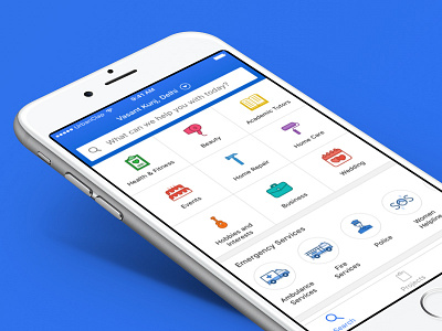 UrbanClap's new iOS home screen app clean design flat homescreen icons interface ios minimal search ui ux