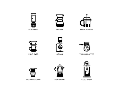 brewing methods aeropress chemex coffee cold brew french press mocha pot pour over siphon turkish coffee vietnamese hot