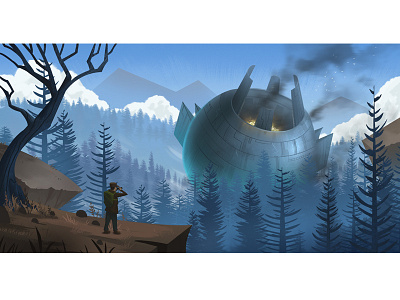 The Landing Site alien animation bg art illustration