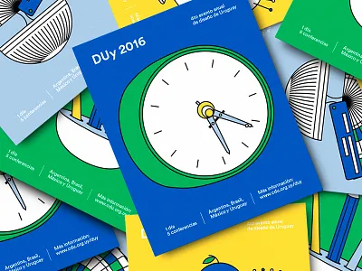 DUy 2016 azambuja card clock colors compas design event martin poster vectors
