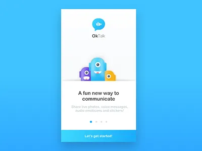 Splash Screen android bot character icon ios logo monster on boarding splash welcome