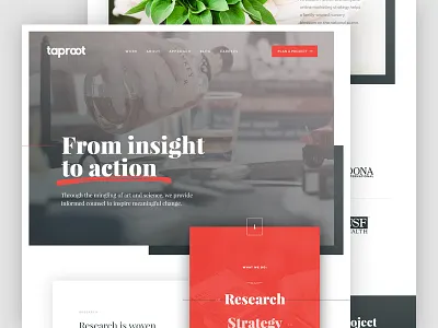Taproot Homepage design header homepage interface rebrand ui video web website