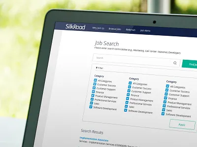 Job Search career portal hr software search ui