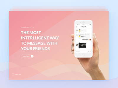 Chat App Landingpage app creative landing portfolio presentation showcase ui inspiration uiux web webdesign