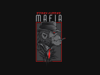 Mafia apparel custom design design illustration mafia print red t shirt design vector