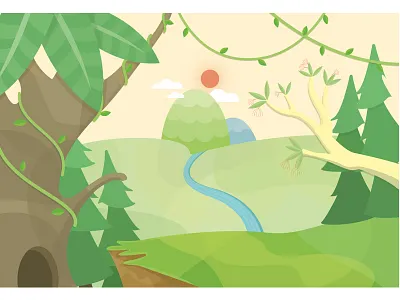 Forest ai forest grass illustrator
