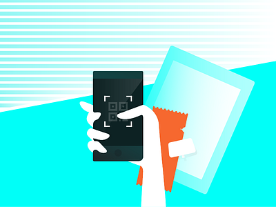 Scan Tickets he illustrations phone scan table tickets