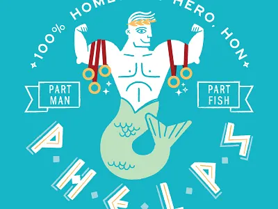 Michael Phelps Sticker baltimore gold medals greek hand drawn type illustration lettering maryland merman olympics phelps typography