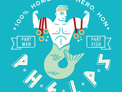 Michael Phelps Sticker baltimore gold medals greek hand drawn type illustration lettering maryland merman olympics phelps typography