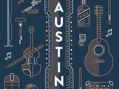 Amie Austin Band concert country music fiddle gig poster guitar
