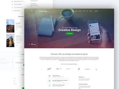 Creative Landing Page Design app landing page creative dribbble best shot illustration landing page template