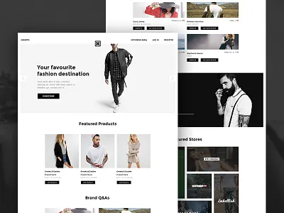 Hingeto - Landing Page black clothes fashion hero landing landing page store white