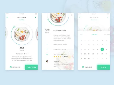 Health Food App Exploration app design energy fit food health healthy ios iphone ui ux
