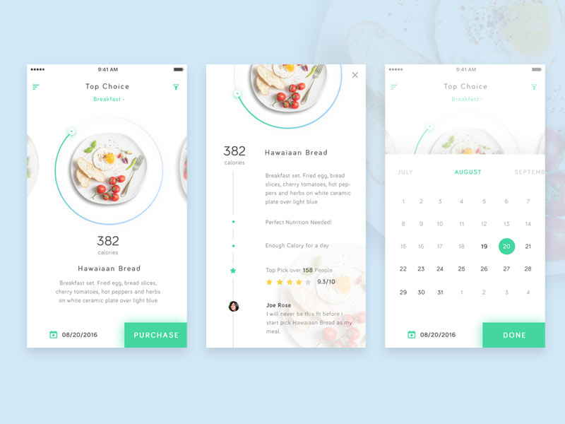 Example of Health Food App Exploration