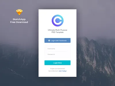 Free Download - Cesis Mobile Login Form cesis form free download freebie login login design login form mobile login sketch sketchapp tranmautritam