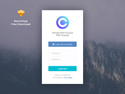 Free Download - Cesis Mobile Login Form cesis form free download freebie login login design login form mobile login sketch sketchapp tranmautritam