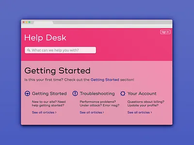 Help Page Interface Design arden hanna bay area for hire freelance help desk interface pixel perfect ui web design