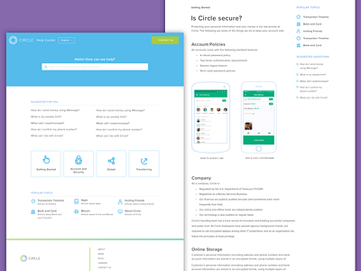 Circle Support customer service homepage layout support typography website