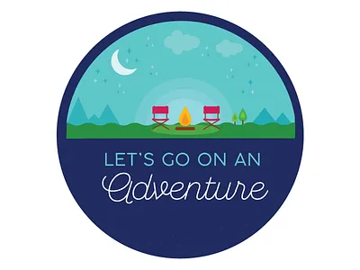 Camping Badge badge colorful fun graphic design illustration layout sans serif script summer time type typography