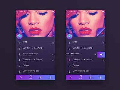 Music list album colorful list music play