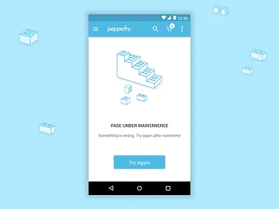 Error Screen - Page Under Maintenance android blue construction cube error error page error screens lego lego blocks material design page under maintenance ui