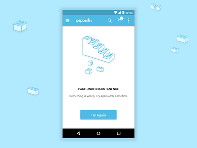 Error Screen - Page Under Maintenance android blue construction cube error error page error screens lego lego blocks material design page under maintenance ui