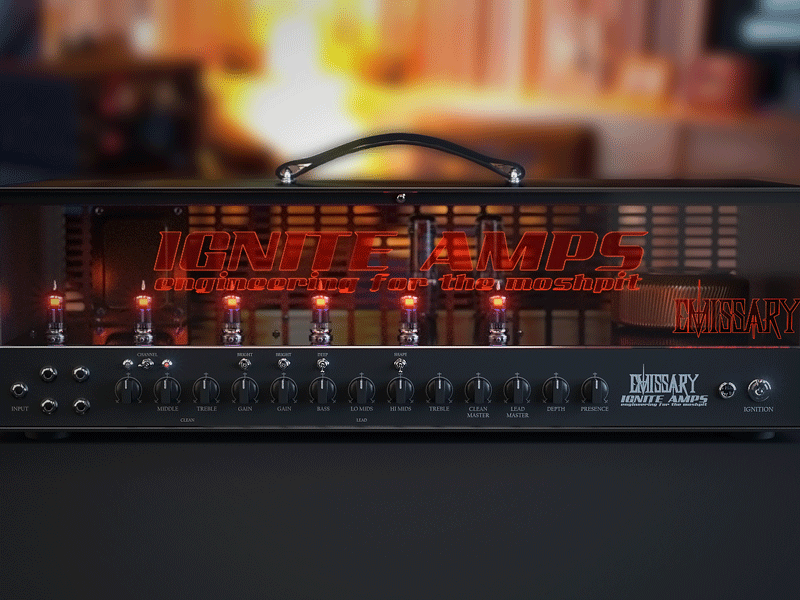 Audio UI Ignite Amps 3d audio button design gui guitar industrial instrument music software ui vintage