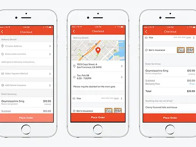 RobinHealth - Delivery Checkout Screen app checkout delivery health on demand prescription