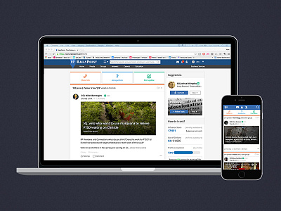 RallyPoint Home Feed desktop feed military mobile network