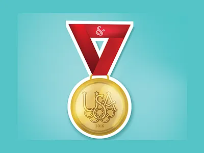 USA Gold Medal handlettering handtype illo illustration medal olympics type typespire typography usa vector