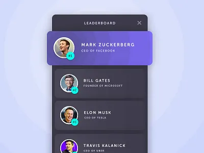 Day #61 - Leaderboard 100 days of ui dailyui dark helsinki leaderboard list ui