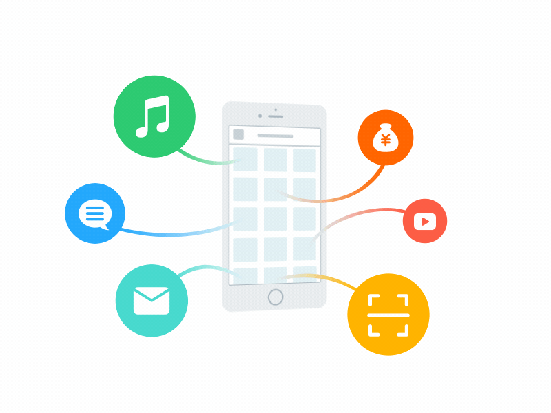 Animation of illustration for my article in MLSDev Blog animation app chinese flat gif icons illustration mlsdev mobile ui