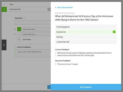 Question Bank assessment clean learning mcq minimal pedagogy question question bank quiz repository test ui
