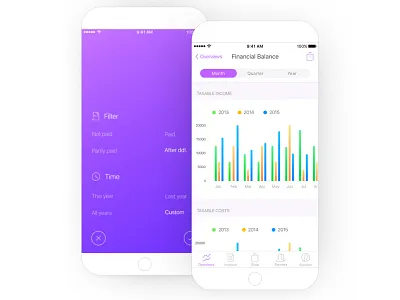 Invoicing App - Financial Balance & Filter case study development goodrequest interaction interface interface design ios mobile mobile design ui ux