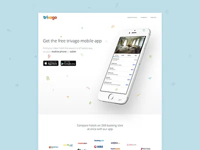 trivago Apps Landing Concept app ios iphone landing landing page promo travel trivago ui ux web website