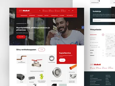 WaBeK color flat home layout minimal plumbing products red store warehouse