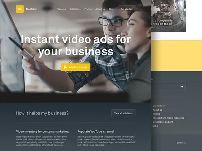 Home – TheMotion website 2016 landing madrid play play video spain startup themotion video web web design yellow