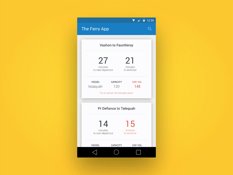 Ferry App screen transition android interaction design mobile design principle prototyping ui ui design ux ux design
