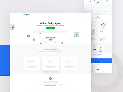 Minimal Agency Landing Page clean design clean website corporate design landing page design minimal design ui ux webapp landing page