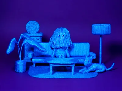 Slooooooow TV craft editorialillustration handmade illustration photography set design tactiledesign yarn