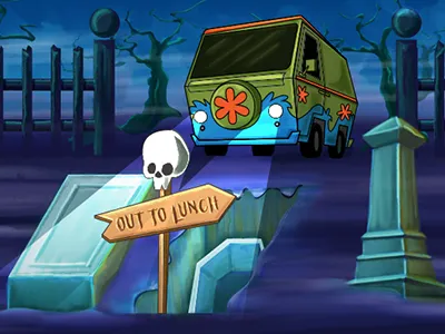 Out To Lunch code school flexbox graveyard illustration mystery machine skulls