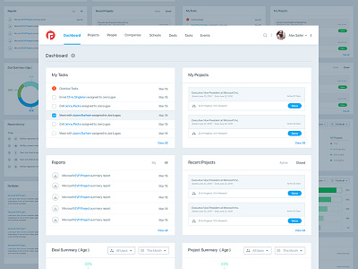 CRM Dashboard app boarding crm dashboard interface on step tour ui ux web