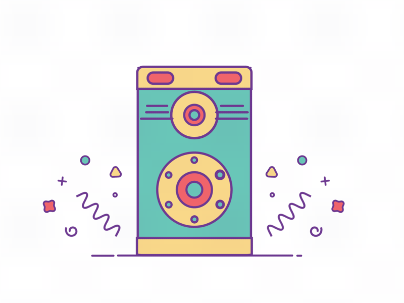 Speaker 2d 3d graphic illustration line art motion motion graphic speaker
