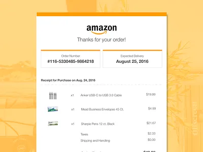 Daily UI #017 - Email Receipt amazon confirmation daily ui dailyui email email confirmation receipt