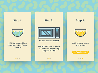 Mac & Cheese Onboarding 023 app cheesy dailyui design mac and cheese onboarding ui vector