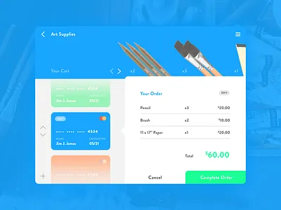 Daily UI #002 - Checkout card checkout credit daily dailyui form paint payment ui