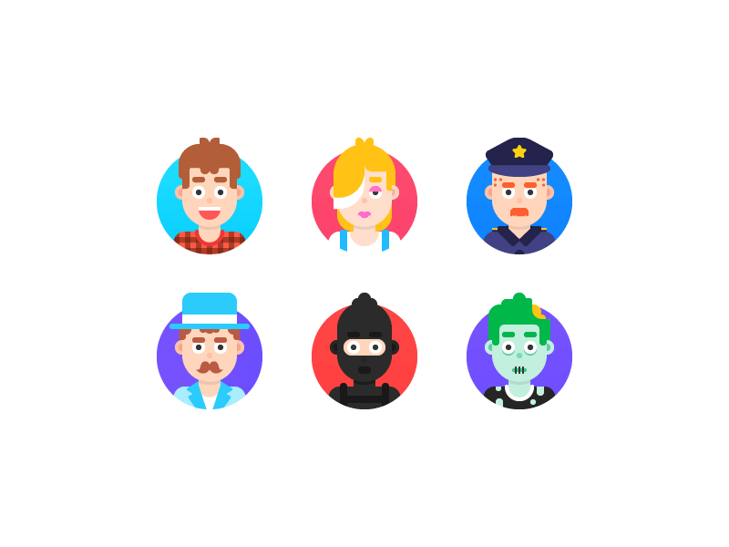 Flat Avatars (Freebie) ai asvg avatar flat freebie icon png web
