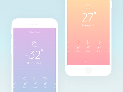 DailyUI - Weather App app dailyui gradient ui weather